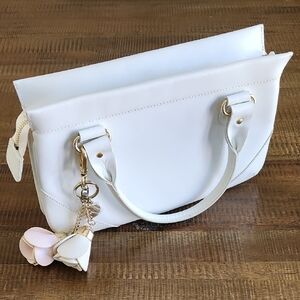 Kate Spade White Satchel with Gold Accents
